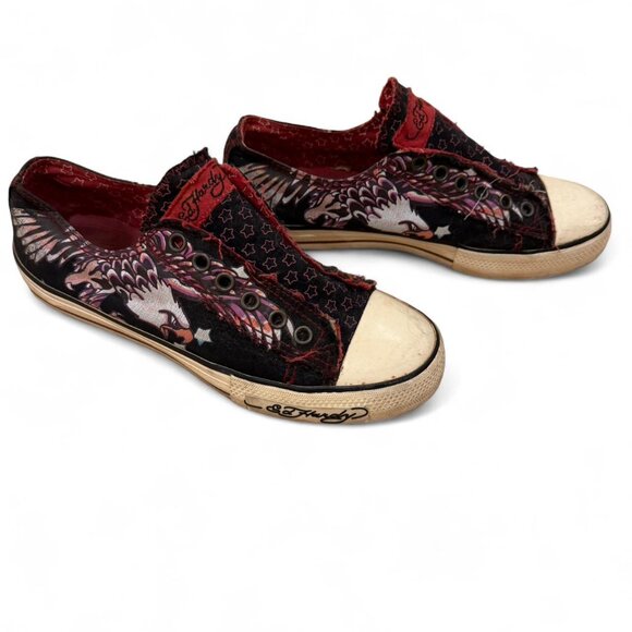 Ed Hardy Vintage Rare black and red low top sneakers - Picture 3 of 5